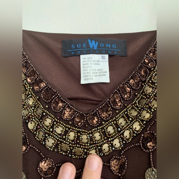 Sue wong beaded silk - Picture 2 of 3